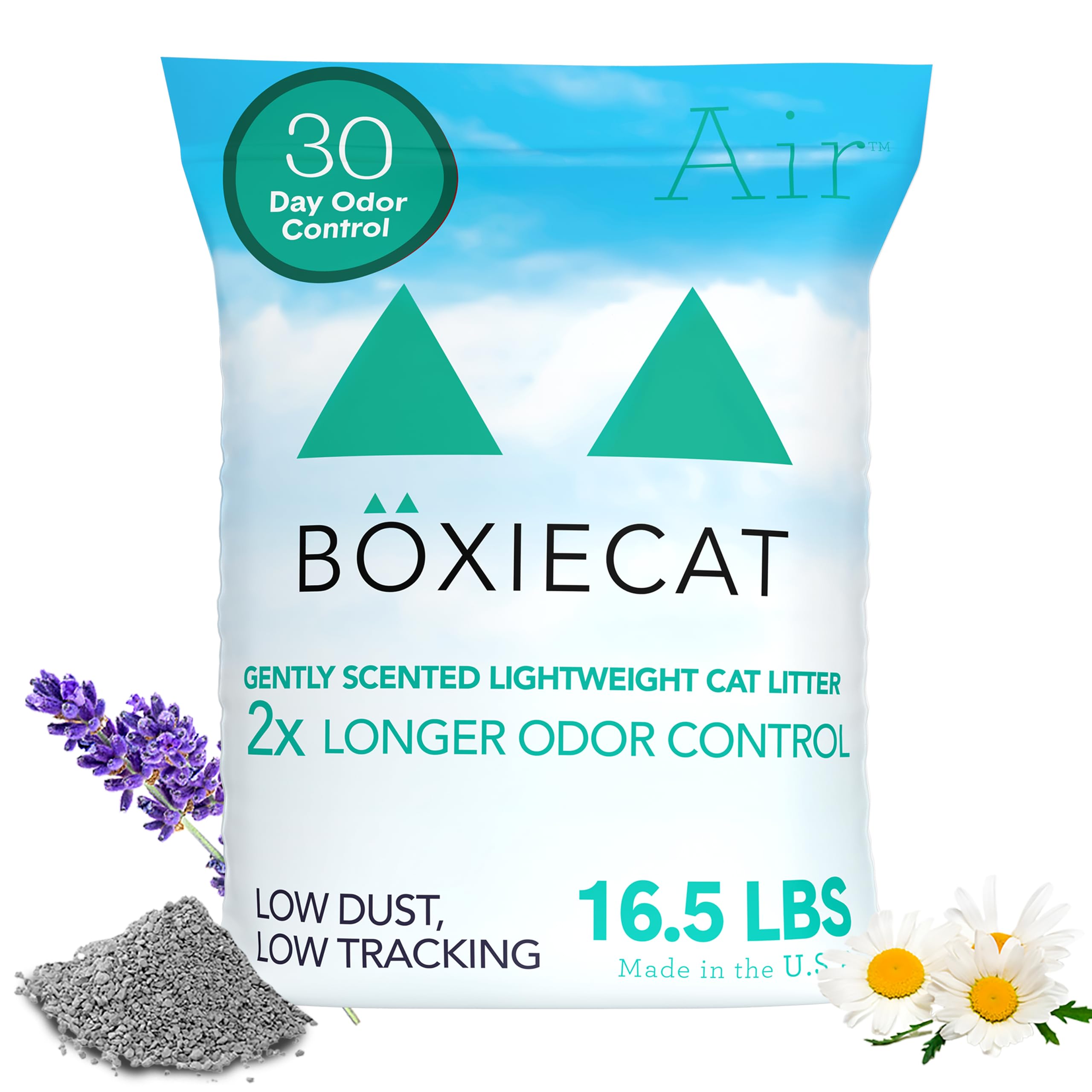 Boxie Gently Scented Cat Litter, Lightweight 30-Day Odor Control, Clumping, 16.5lb