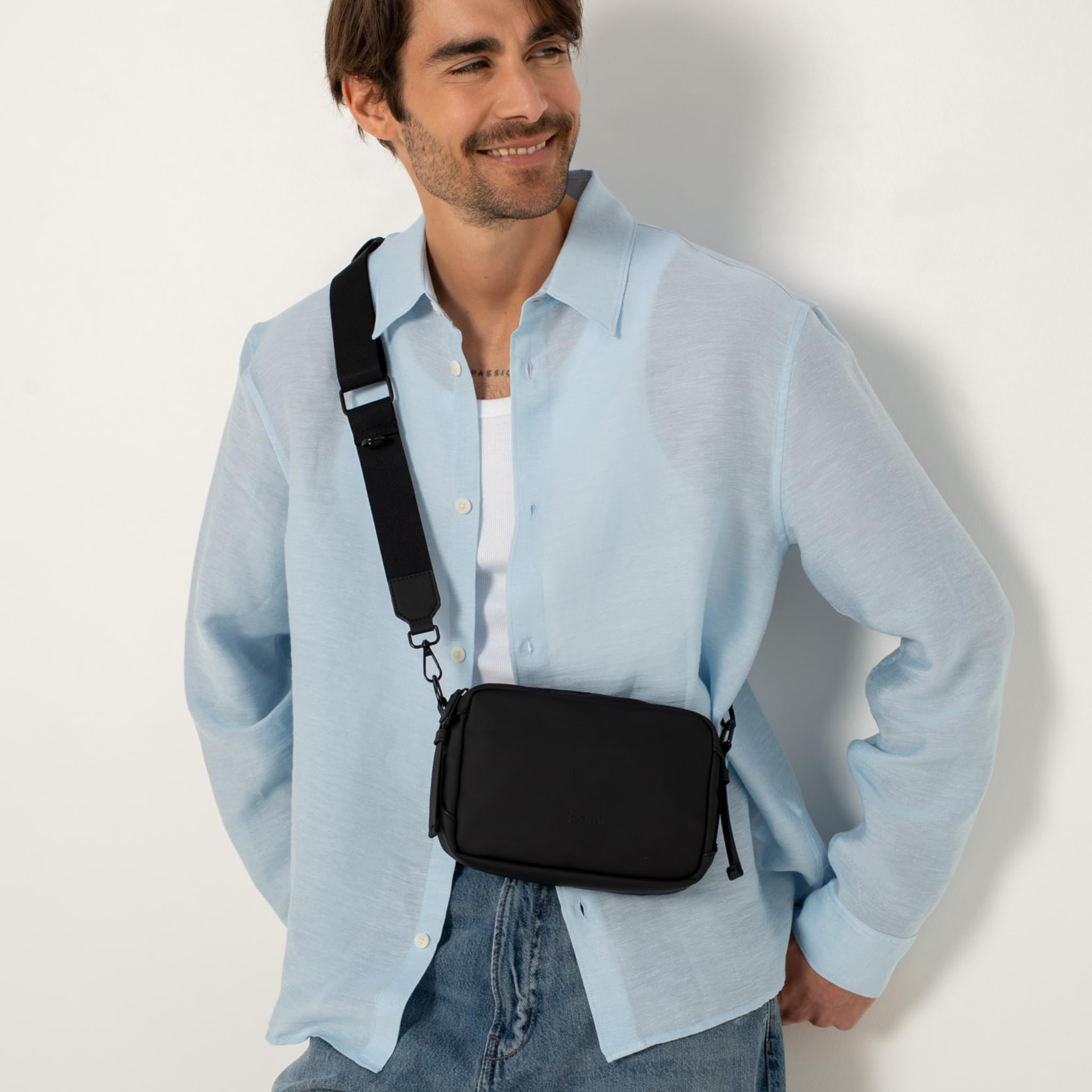 Joomi Sac à Bandoulière Style Urbain Imperméable Anti-Vol Noir