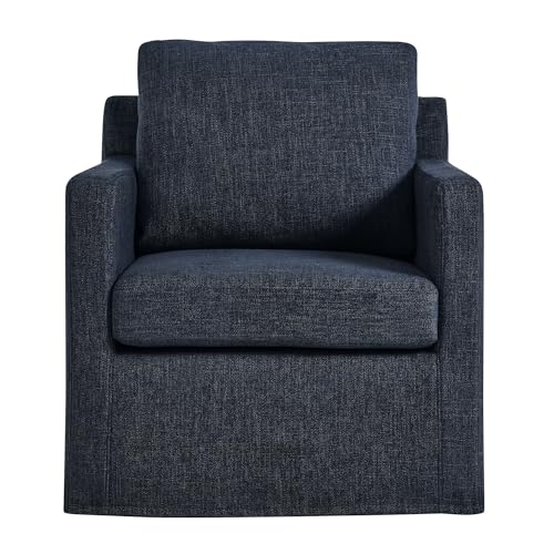 Modway Serene Swivel Accent Armchair in Slate Blue - Modern Fabric Upholstered Chair - Slipcovered Armchair - Swivel Chair for Living Room or Bedroom by Modway - Image 9