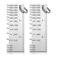 Vista 8 de 2 piezas de calibres de espesor de acero inoxidable, herramienta de medición de calibre de alambre, herramienta de soldadura para hojas de metal