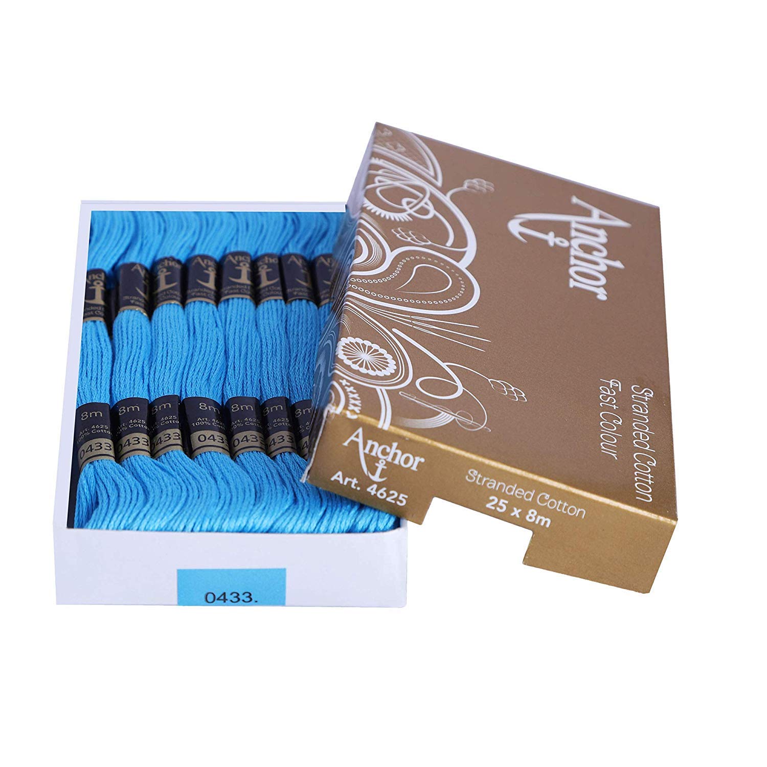 Bhavya Enterprises Anchor Cross Stich/Long Stich Embroidery Cotton Threads, 8 mtr. Each Skein - Pack of 25 Skeins (0433)-image-13