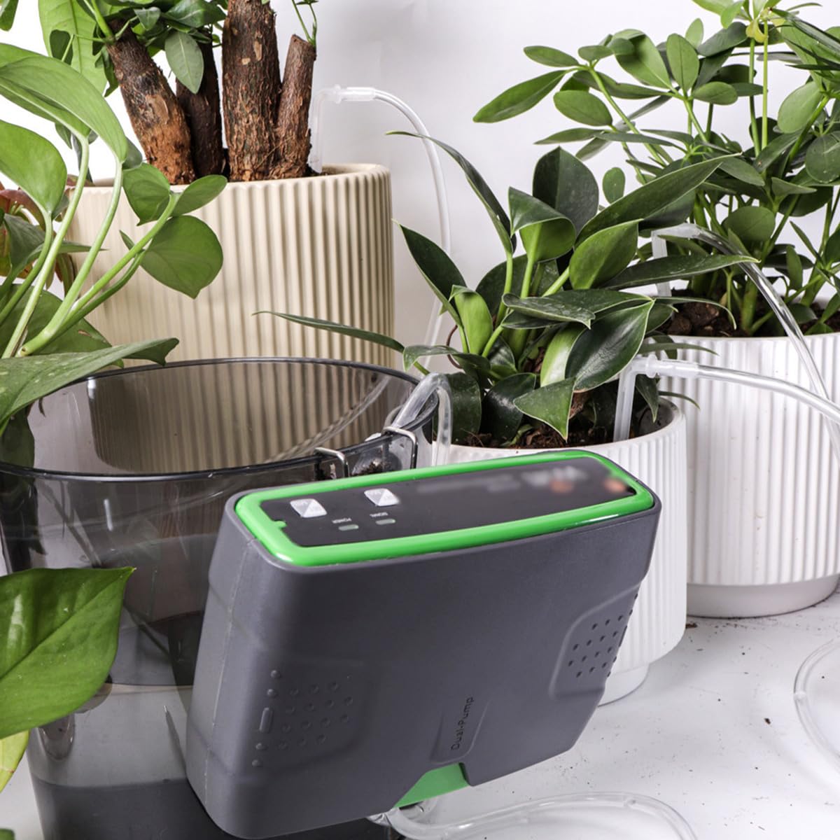 Ausi Sistema di irrigazione automatico, set di irrigazione a goccia, volume d'acqua regolabile, per piante da interno, giardino, piante da balcone