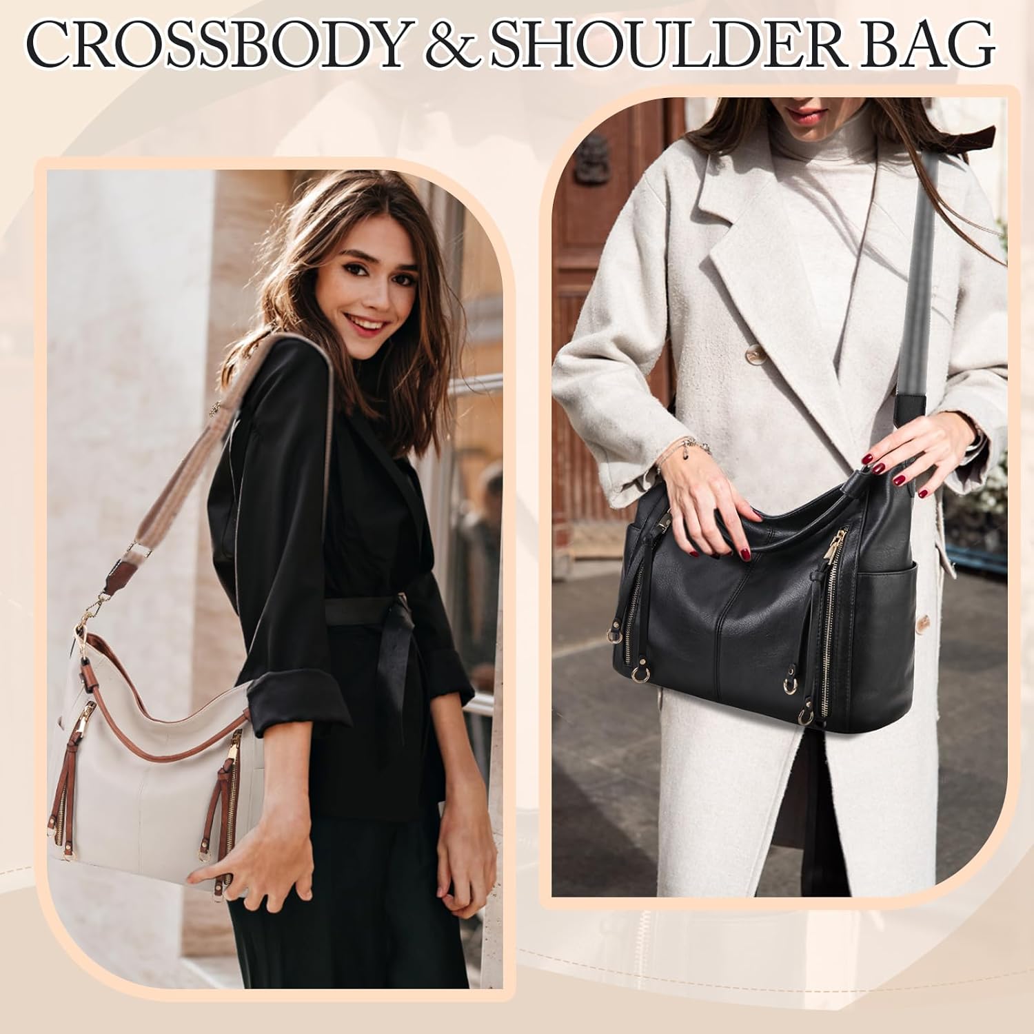 Chase Chic Hobo Bag for Women, PU Ladies Purse Handbags Trendy Crossbody Shoulder Bucket Bag for Work,Travel - Image 6