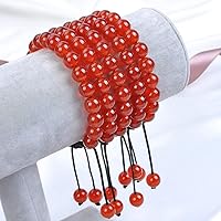 Vista 2 de MASSIVE BEADS - Pulseras ajustables unisex de cuentas de cristal de piedras preciosas con poder curativo natural, de macramé