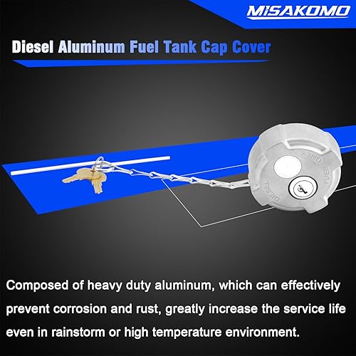 Miniatura 4 de Tapa de combustible diésel con bloqueo de 2 14 pulgadas compatible con Reefer Trailer, International MD Semi Trucks, Ford 650750 Reemplazar #