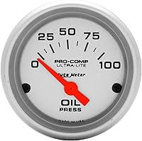 AutoMeter 4327 Ultra-Lite 2-1/16" Electric Oil Pressure Gauge - Race-Proven, Lightweight, Accurate Readings