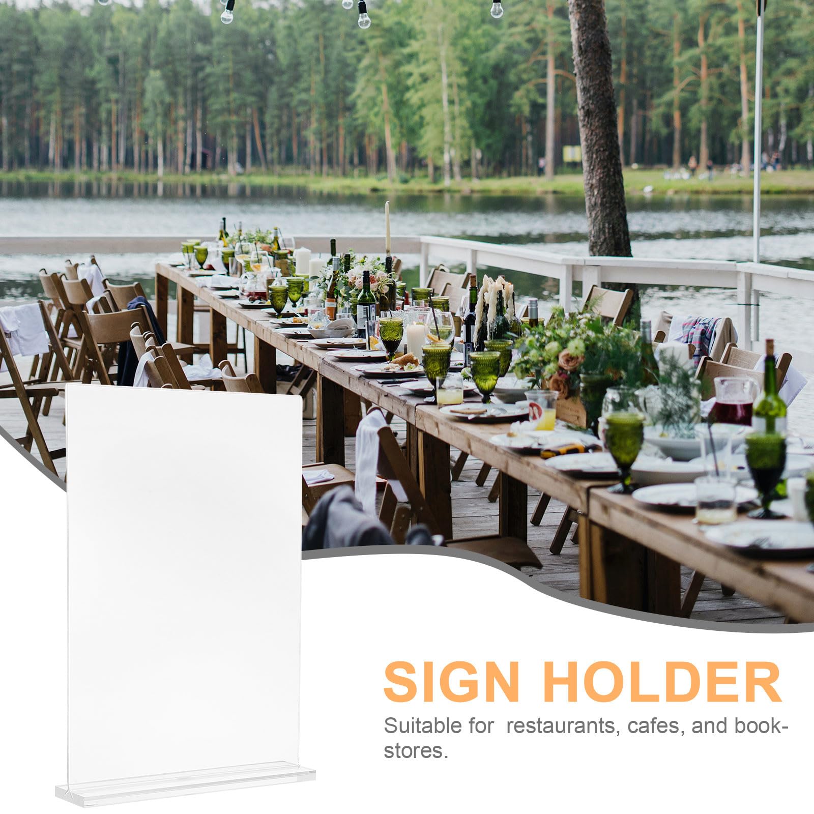 6 Stück Acryl Schildhalter T-form Doppelseitig Transparenter Tischmenü Displayständer aus Langlebigem Acryl Vertikaler Preisschildhalter für Restaurant Büro Zuhause
