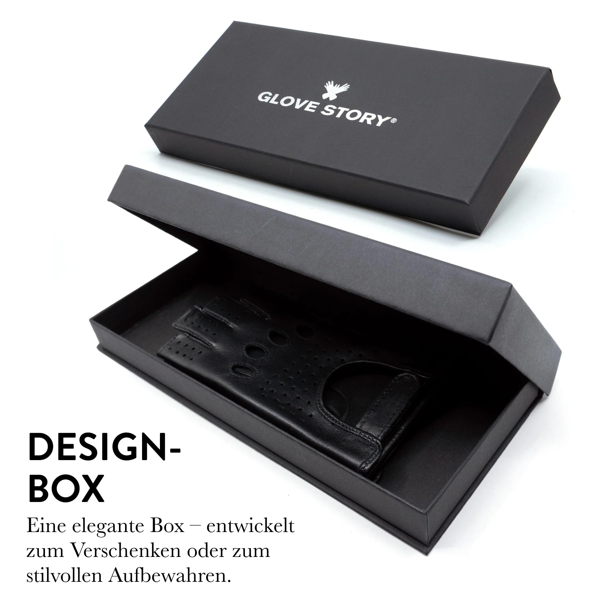 GLOVE STORY Damen-Fingerlose Fahrhandschuhe aus Lammleder Schwarz Ungefüttert | Leichtes Design & Eleganter Schnitt | Stylisches Accessoire für Bewegungsfreiheit & Feine Tastsensibilität