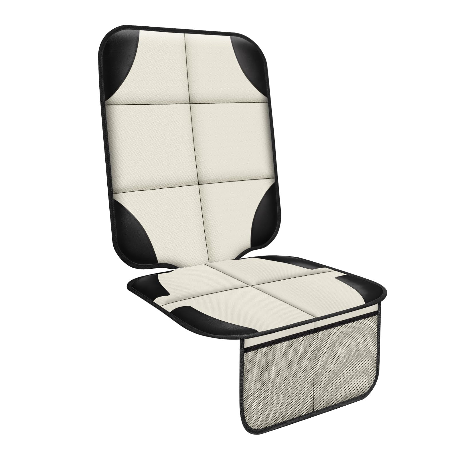 XHYANG Car Seat Protector, 1 Piece, Car Seat Mat, Thickest Padding, Waterproof 600D Fabric, Car Seat Covers for Non-Slip Backing, Mesh Pockets for Baby and Pet (Beige, 1 Piece)-image-36
