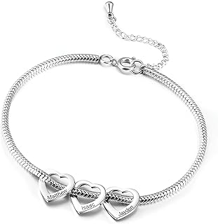 Personalized Grandma Bracelet with Grandkids Names - Custom Made Family Charm Bracelet for Grandmother, Mother, Wife - Gift for Nana on Mother's Day, Birthdays, Anniversaries