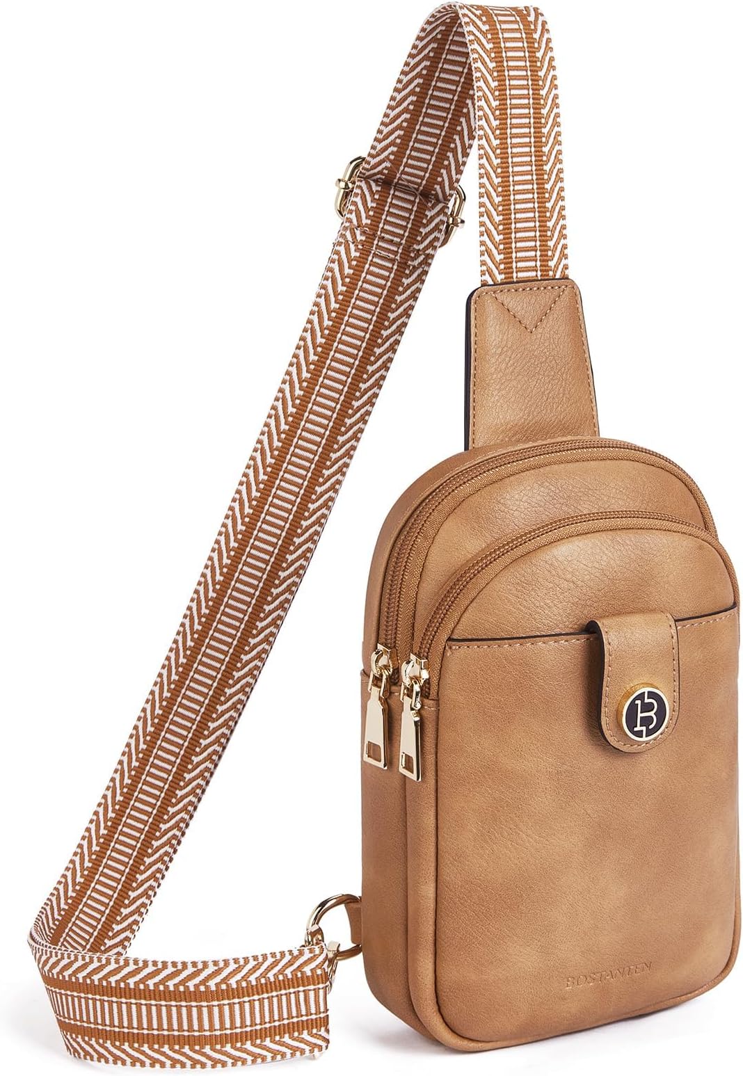 BOSTANTEN Small Sling Bag Crossbody Bags for Women Trendy Crossbody Purse Leather Chest Bag