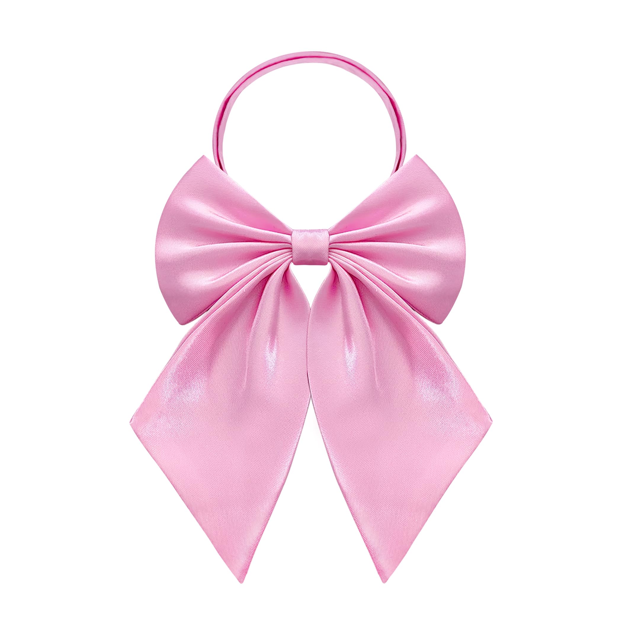 AUSUAYA Women Silk Uniform Bow Tie, Cute Anime Bowtie For School Girls Necktie/Cosplay/Goth/Valentine Party GB-B1 (Pink)