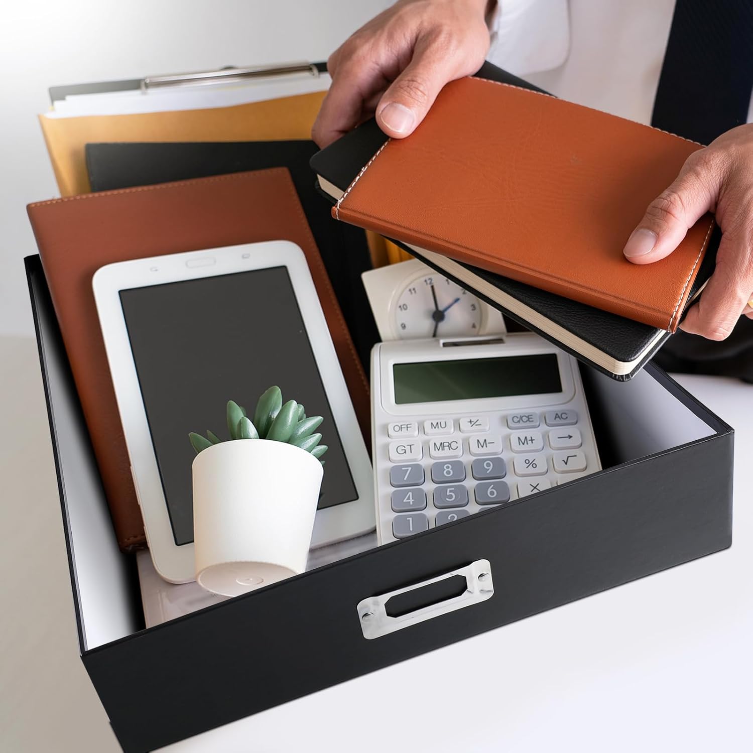 Nosiny 3 Pcs Jumbo Scrapbook Storage Box 14.75 x 13 x 3.75 Inch Photo Keepsake Storage Cases Document Photo Organizer Letter with Lid Memories Picture Album Keeper