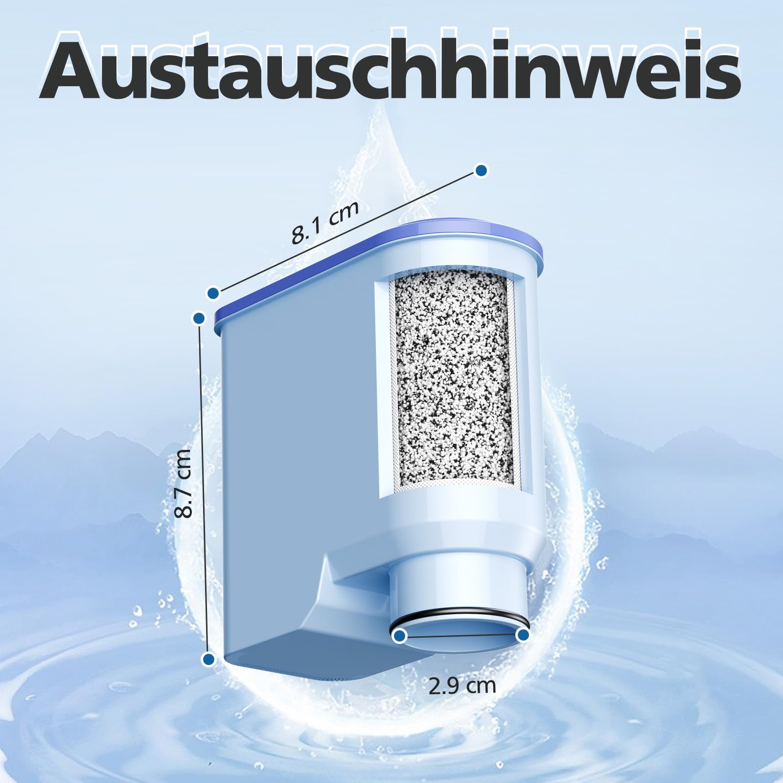 4 Stück Wasserfilter Kompatibel mit Philips AquaClean CA6903/10 CA6903/22 CA6903, 2-stufige Wasserfilterkartusche Passend für Saeco & Philips Kaffeevollautomaten