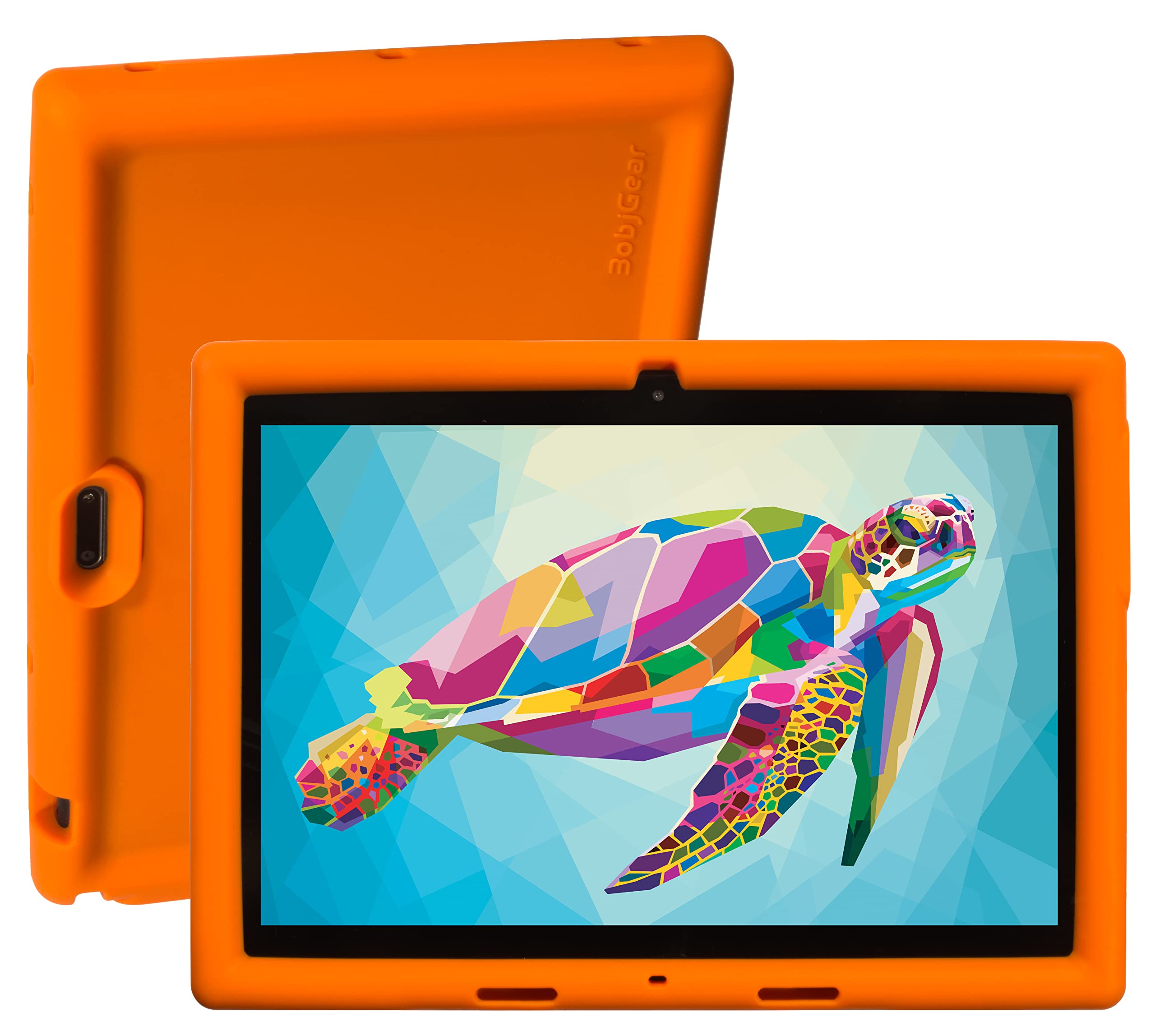 BobjGearBobj Rugged Tablet Case for Dragon Touch Max10 and Max10 Plus - | Shockproof | Premium Washable Silicone | Kid Friendly (Outrageous Orange)