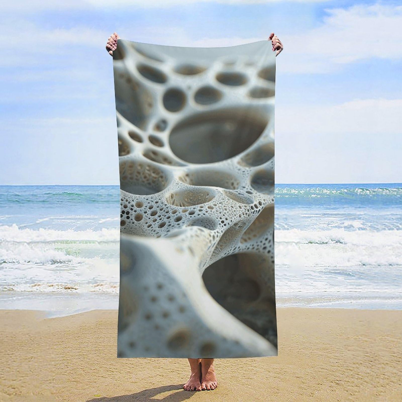 Amazon.com: NONHAI Beach Towel Image with Holes Microfiber Bath