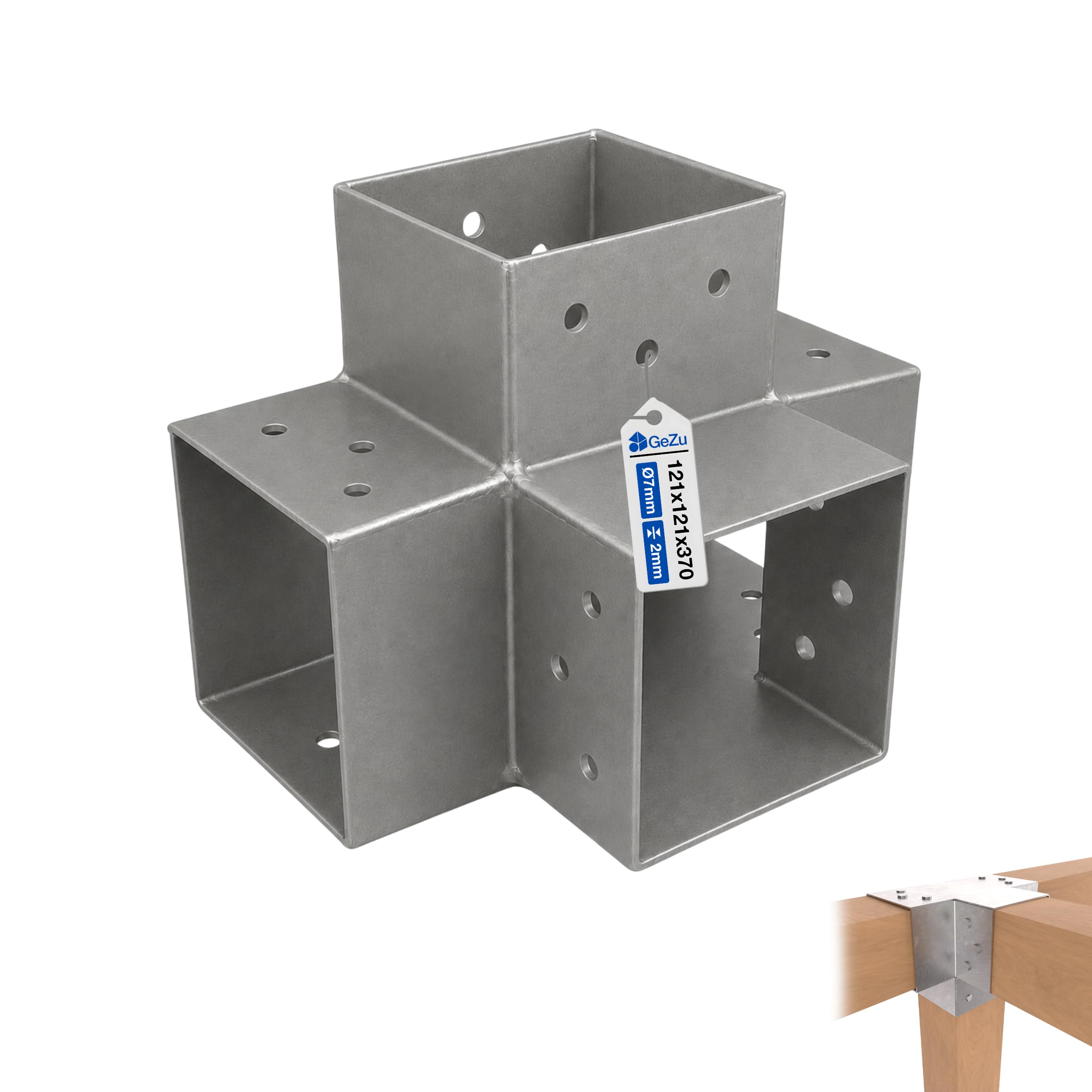 GeZu Impex Post Connector K 121 x 121 mm Set of 8