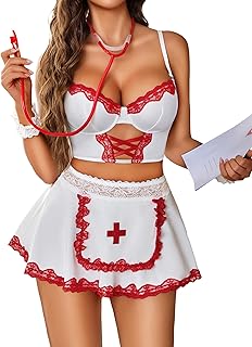 Sexy Lingerie for Women Cosplay Lingerie Set Contrast Lace Maid Costume Set(5pack)