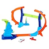 Toy Car Track Set, Flip & Jump Through The Corkscrew Loop with a 1:64 Scale Toy Car, Speed Snap Track & Adapters, Compresses for Storage