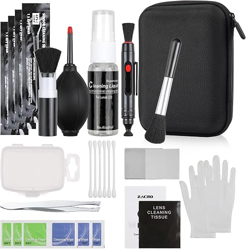 49 en 1 Kits Limpieza Cámara Reflex Profesional para Cámaras Réflex y Lente Optica Cámaras Digitales DSLR, Carcasa Impermeable Negra
