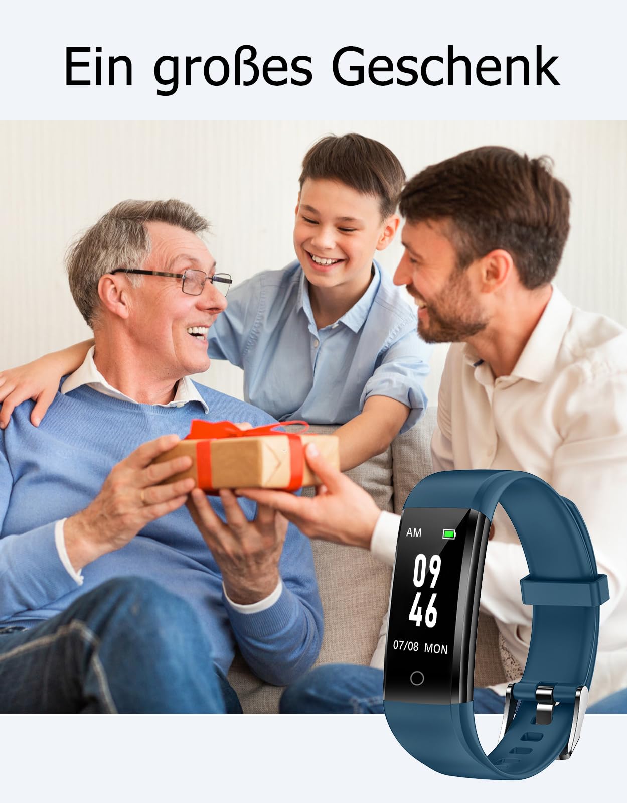 GRV Schrittzähler Uhr Ohne Bluetooth/Ohne Handy für Damen Herren Senioren Kinder,Fitness Tracker Fitnessuhr mit Schrittzähler Kalorienzähler,Schlafüberwachung Aktivitätstracker für Gehen Laufen