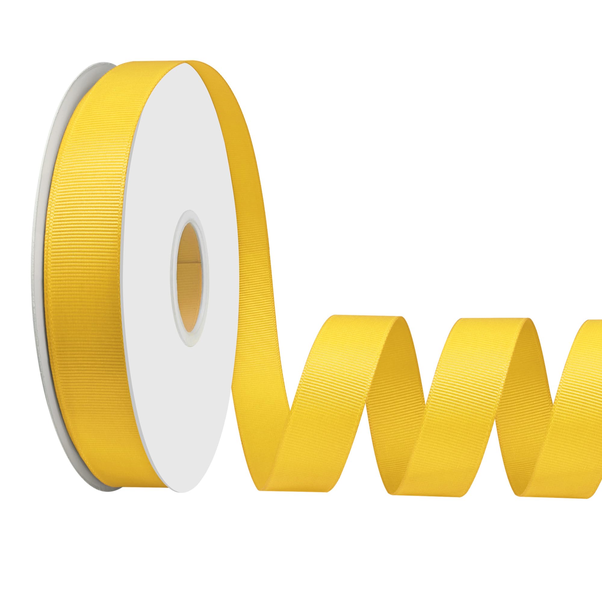 LoomJoyz Double Sides 20mm×45 Meters Ribbon Yellow Grosgrain Ribbon for Gift Wrapping Ideal for Sewing Hair Bow Flower Bouquet Art Crafts Weddings Floral Arrangements