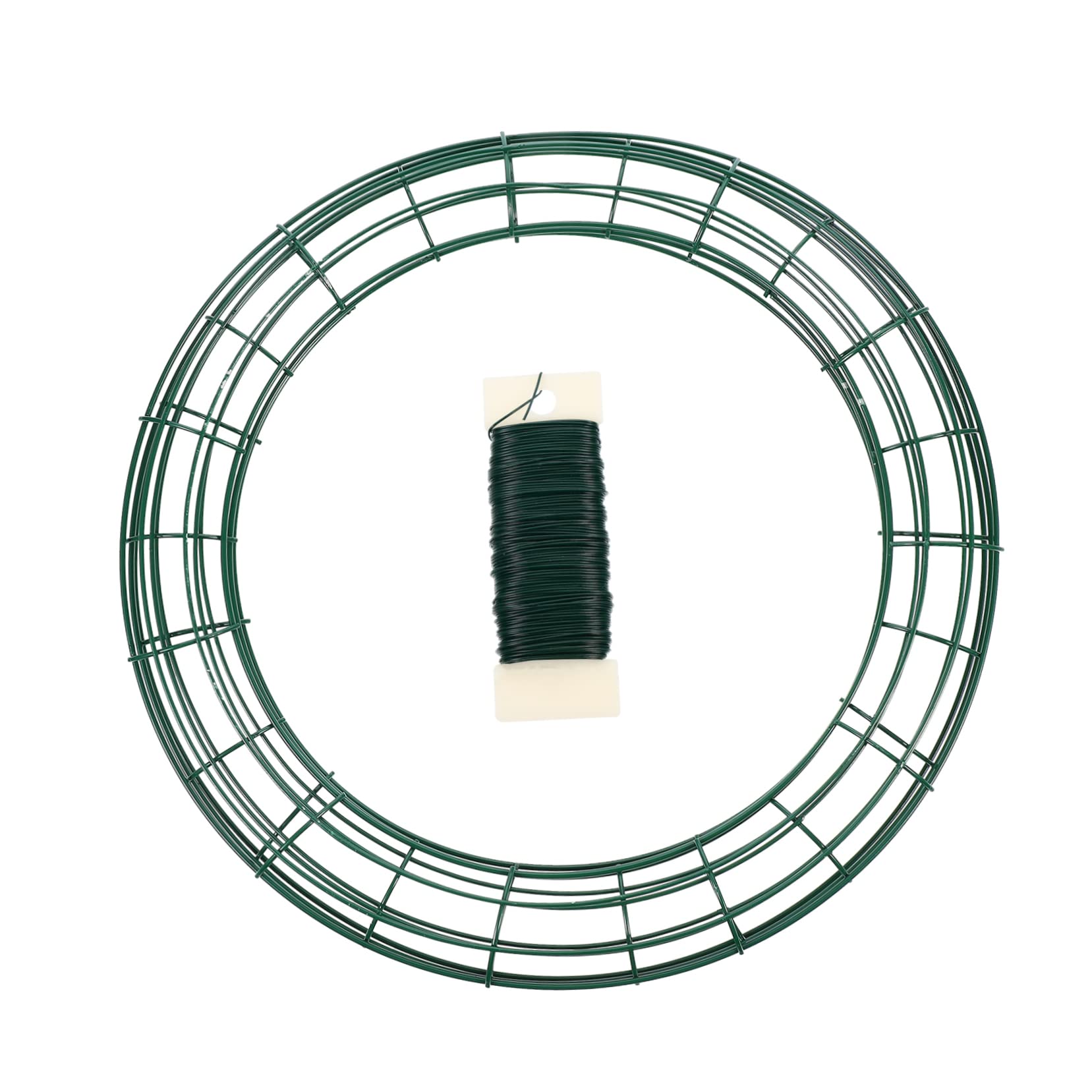 Happyyami 3pcs Green Wire Wreath Rings for Crafts Wreath Frame with Florist Wire for Holiday Decorations Weddings and Indoor Outdoor Use