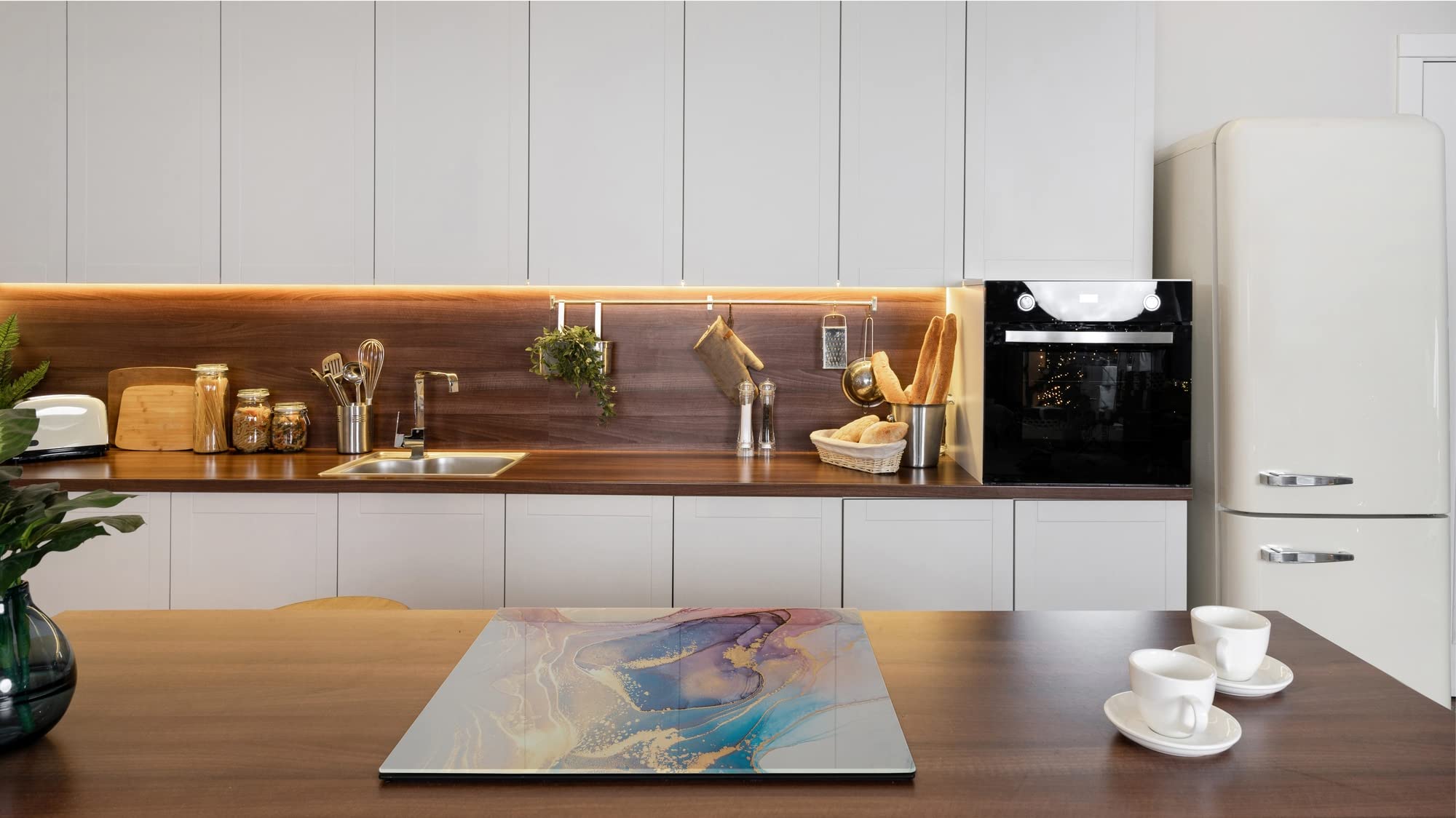 Planche De Cuisine En VERRE Trempé – Planche à Découper En Verre – Couvre- Plaques De Cuisson – UNE PIÈCE (60x52 Cm) Ou DEUX PIÈCES (30x52 Cm Chacune);D04 Série Boissons: Vin 29