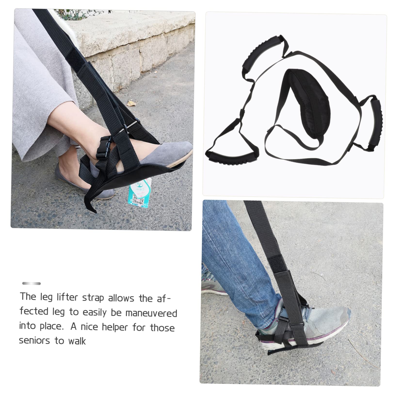 Didiseaon 2pcs Leg Lifting Belt Hip Kit Leg Loop Lifter Training Belt for Leg Lifting Leg Lifting Auxiliary Belt Disabled Patients Accessories Disabled Leg Auxiliary Belt Grabber Nylon Black