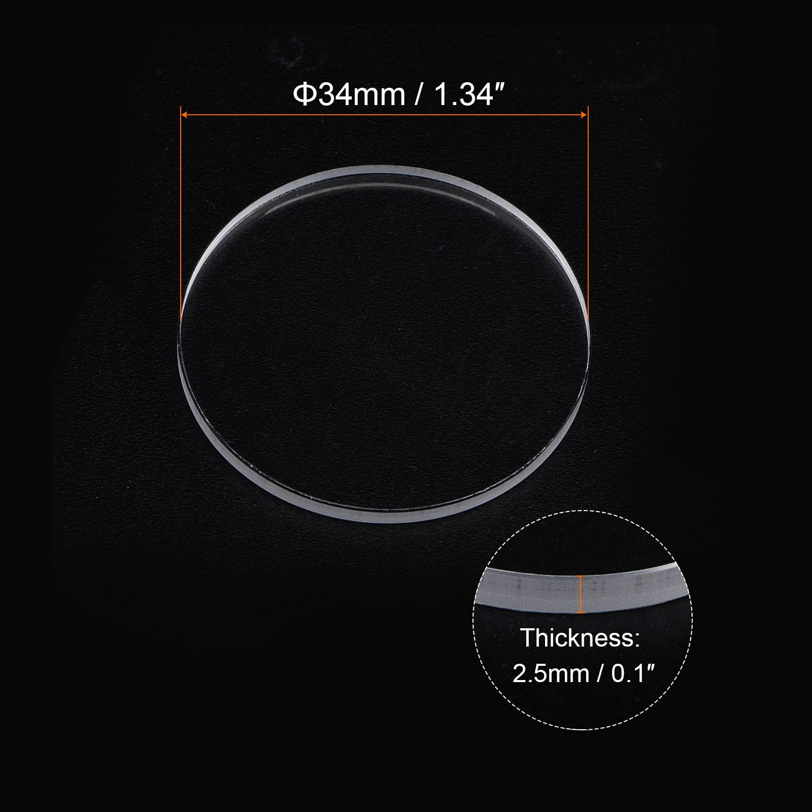 Verre De Montre Plat Mince Minéral Diamètre 29.3 Mm (neuf Sans Boîte)