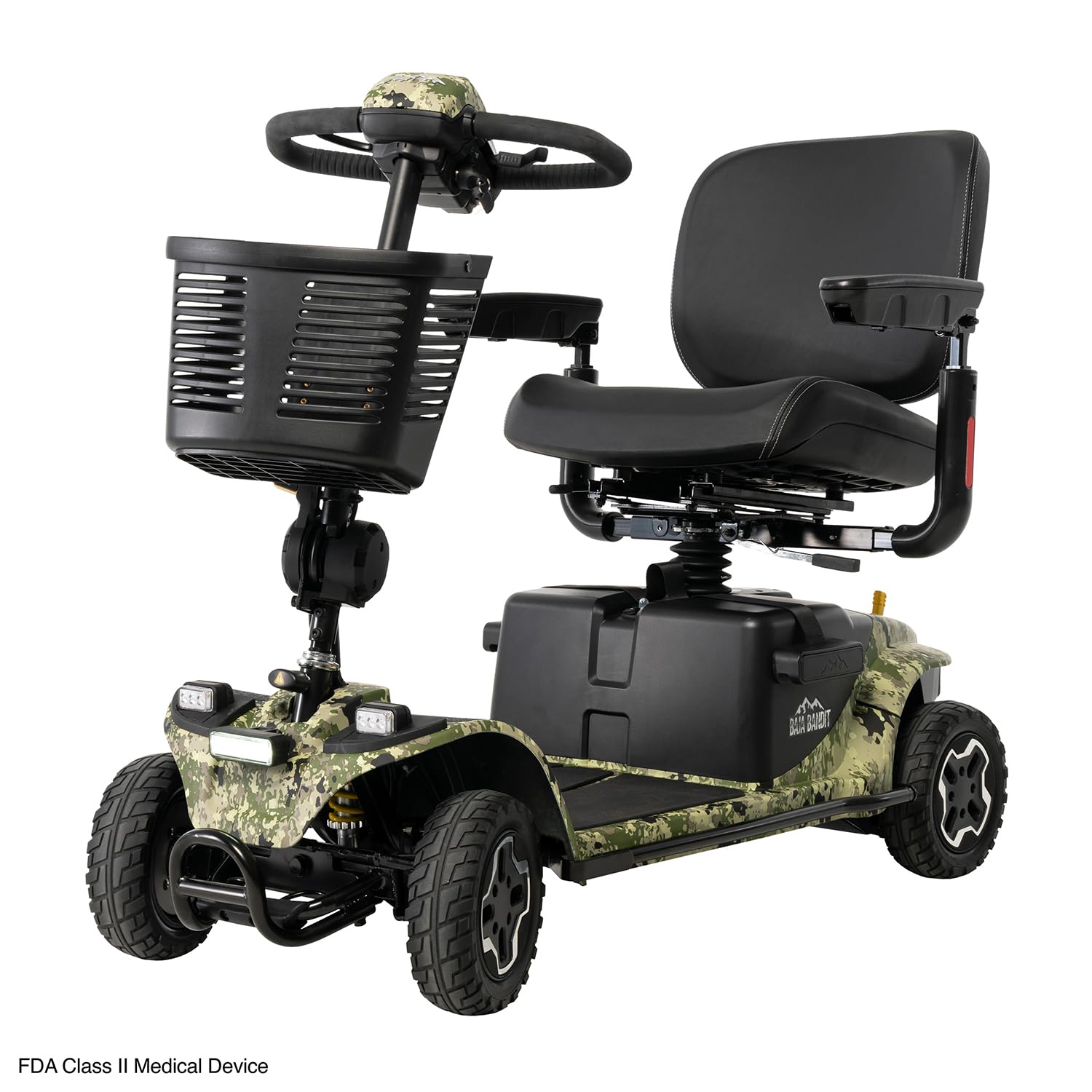 Pride Bandit, Rugged Outdoor Mobility Scooter, with 5-Year Extended Warr (Camo, 40 AH Battery, 20 x 18 Seat)