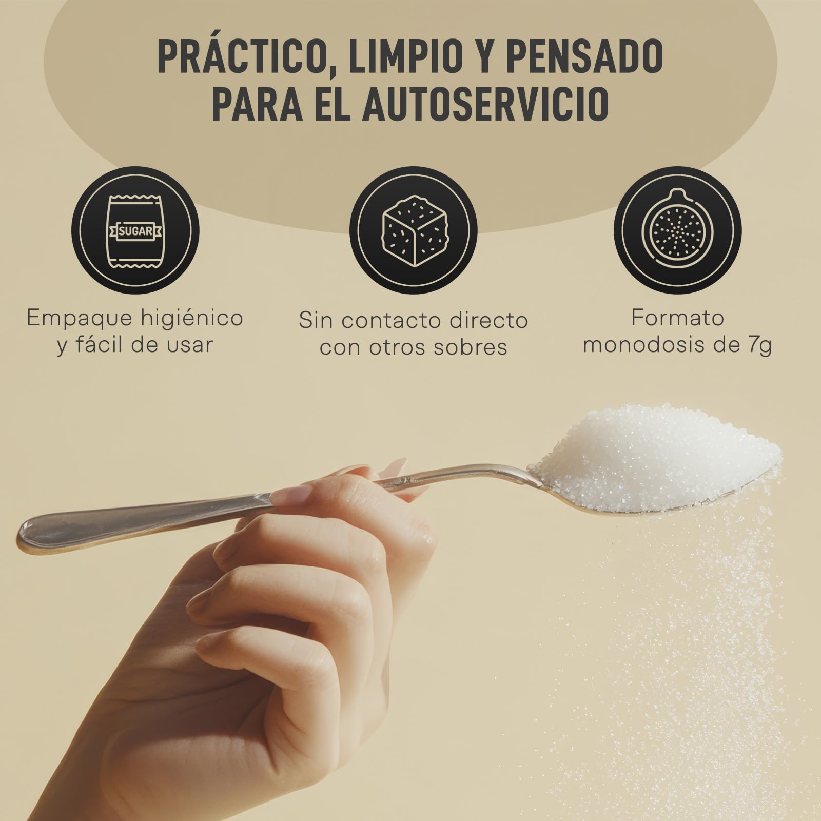 AZÚCAR PRIMERA LINEA Individual | Caja de 1000 Bolsitas de 7g | Sobres de Azúcar Blanco Monodosis | Perfectos para 1 taza de café en el hogar, la cafetería o la oficina.