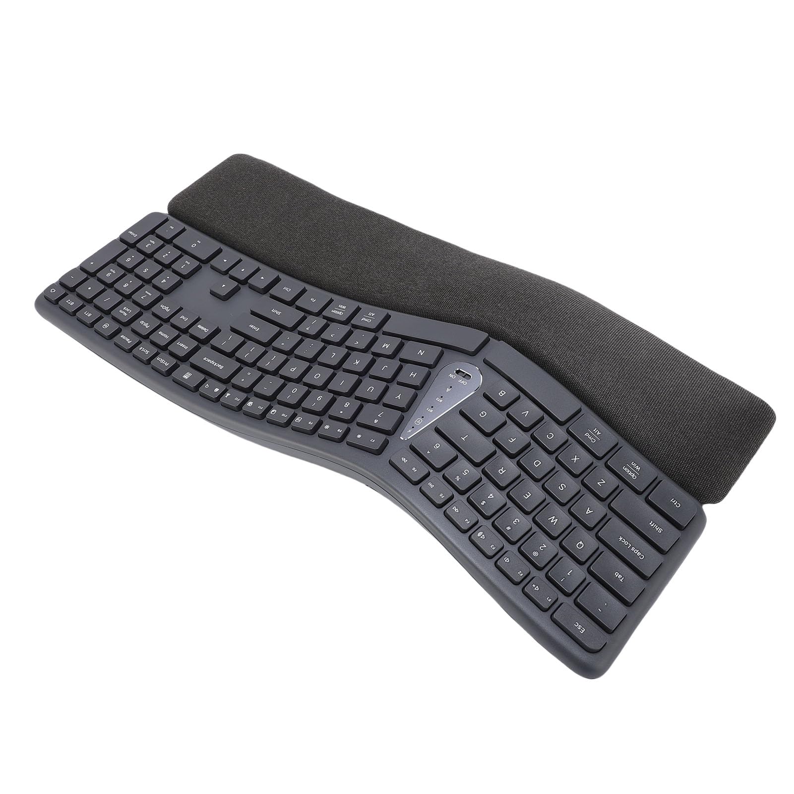 Irfora Tastiera Ergonomica Divisa, Wireless 2.4G, 111 Tasti, Ricaricabile, con Poggiapolsi imbottito.