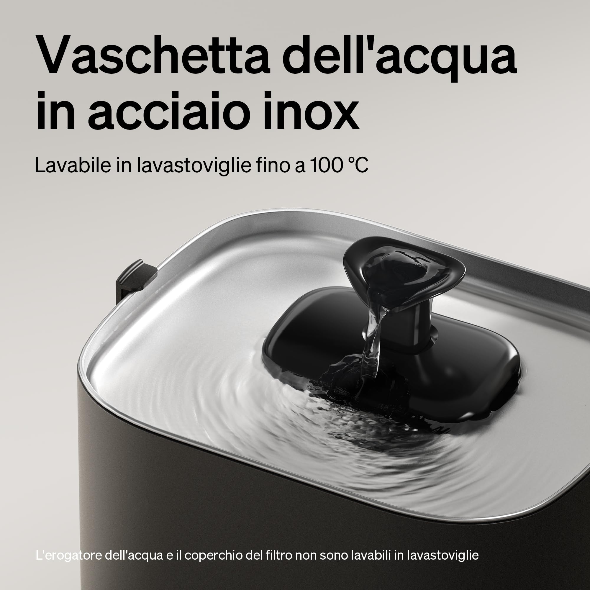 PETLIBRO Fontana per Gatti Upgrade, Senza Fili e a Batteria, Monitoraggio App 3L/101oz, Fontana Dockstream 2 con Vassoio in Acciaio Inossidabile, Dispenser d'Acqua per Cani WiFi 5GHz