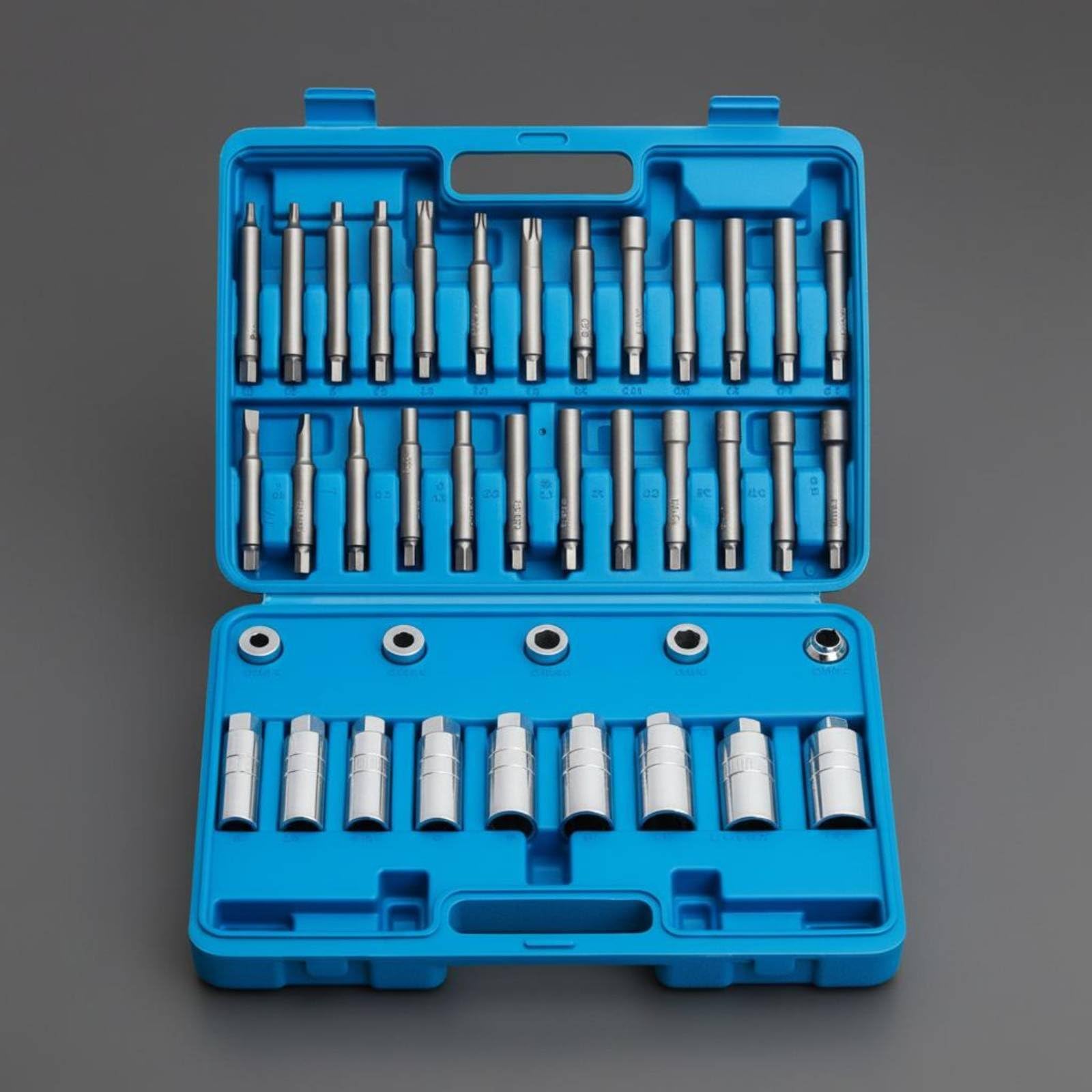 Chiave Ammortizzatore Kit Attrezzi Auto Strut Sospensioni Dado Pistone Set Bussole Acciaio Resistente con Custodia Portatile Adatta per Meccanico Riparazione in Sede