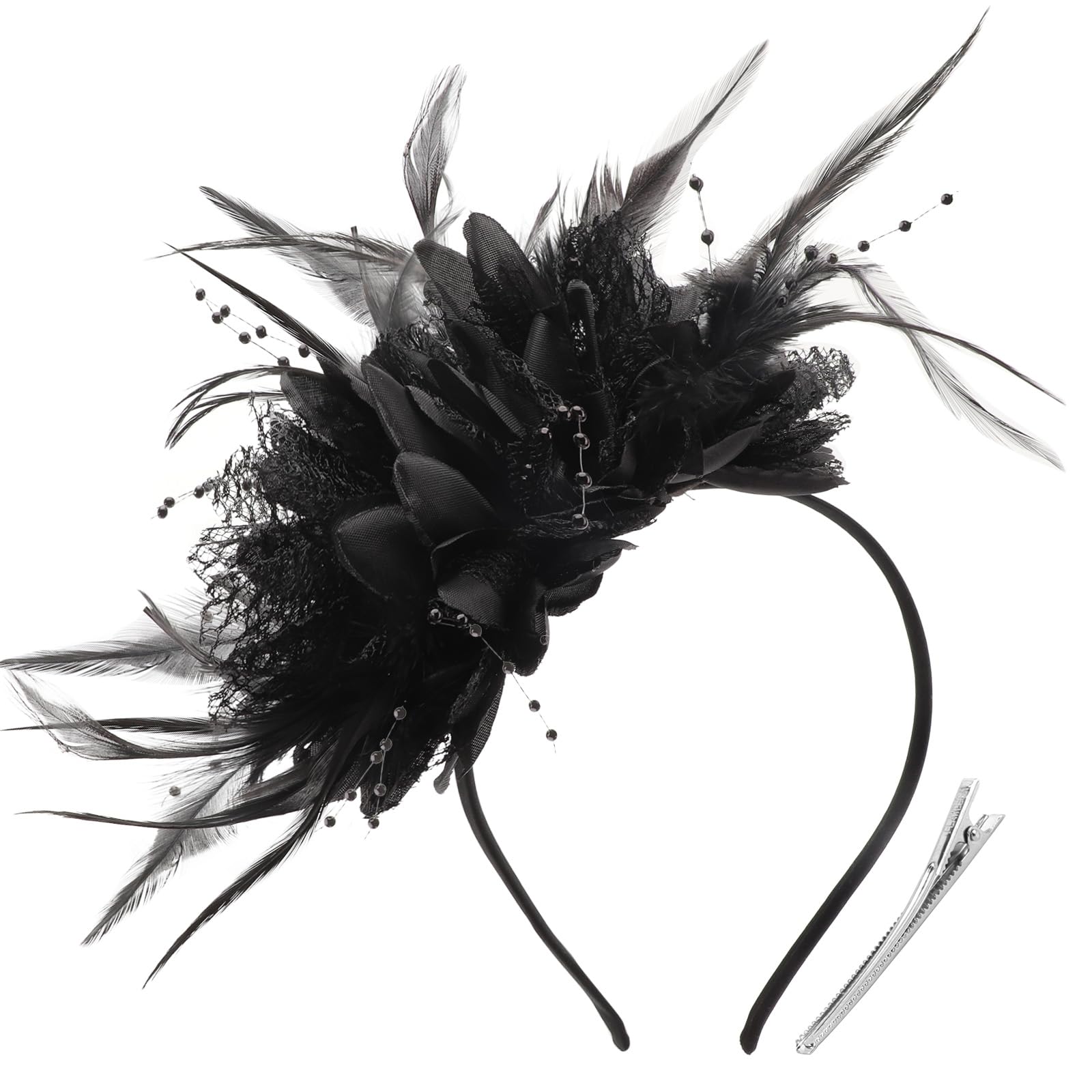 DRESHOW Womens Fascinators Hats Tea Party Derby Hats Headband for Women
