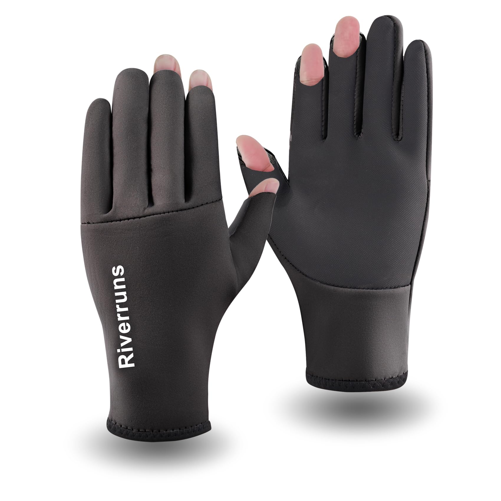 Riverruns Neoprene Fishing Gloves, Cold Weather Warm Winter Gloves for Ice Fishing, Photography, Hunting, Outdoor Sports