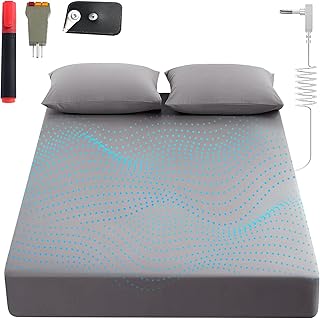 Grounding Sheets King, 90% Organic Cotton+ 10% Pure Silver Fiber,Grounded Bed Sheet Kit, Deep Pocket Grounded Bed Sheet, Relieves Pain - Used for Healthy Sleep Therapy (Gray, King)