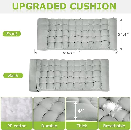 Miniatura 6 de Suteck Silla de gravedad cero de gran tamaño de 33 pulgadas XXL con cojín extraíble, sillas de salón para exteriores, sillón reclinable con soporte