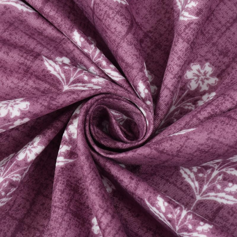 Image of NEW LEAF Glace Cotton Fitted King Size Double Bedsheets with 2 Pillow Covers | Elastic Fitted | Wrinklefree | Ultrasoft |Winter Bedsheet 220 tc tc Floral | 78 x 72+10 Inches, Bargandi