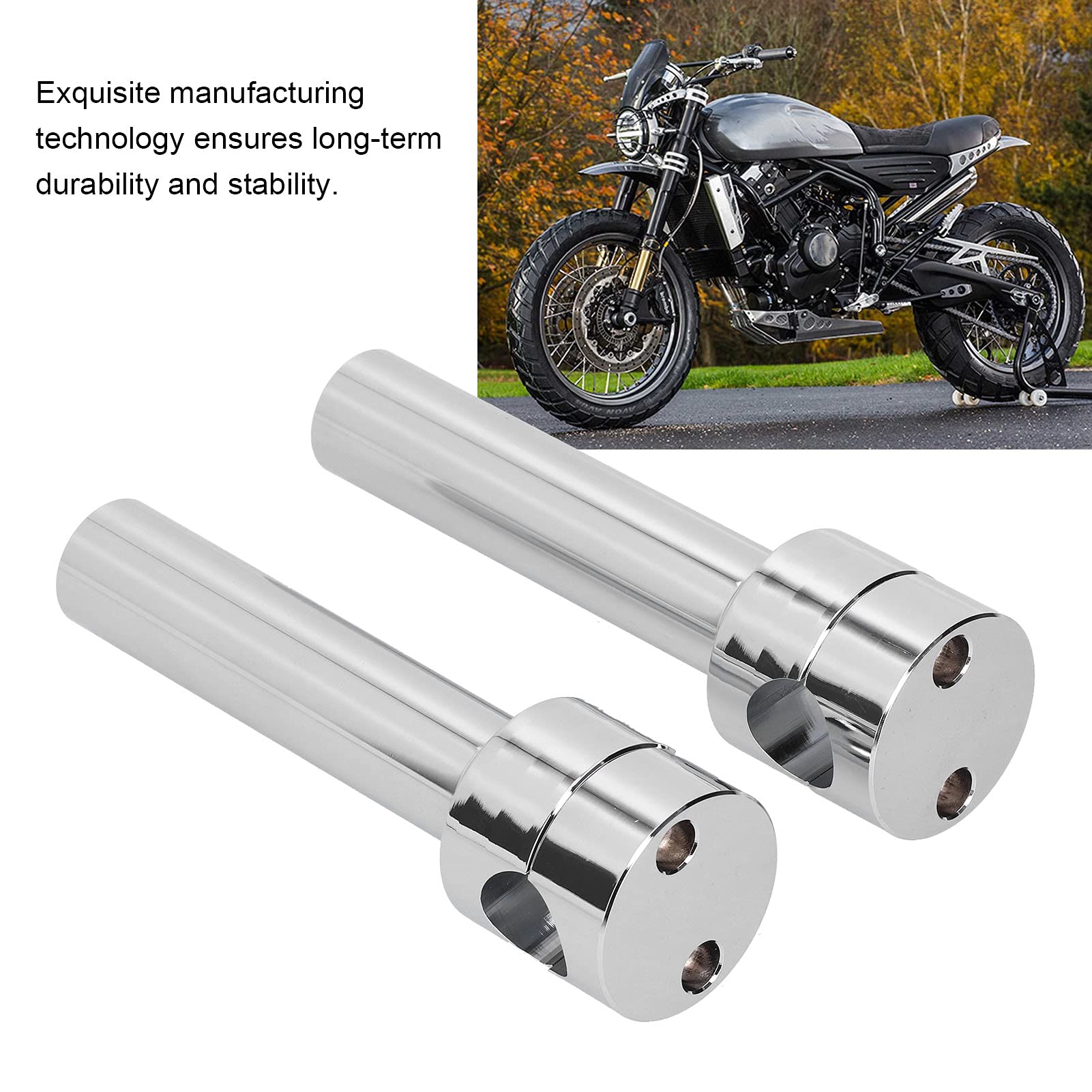 KIMISS Abrazaderas para Elevadores de Manillar de 25 Mm, Kit de Adaptador de Abrazadera de Montaje de Elevadores de Barra de Manillar de Aleación de Aluminio para Motocicleta (cromo)