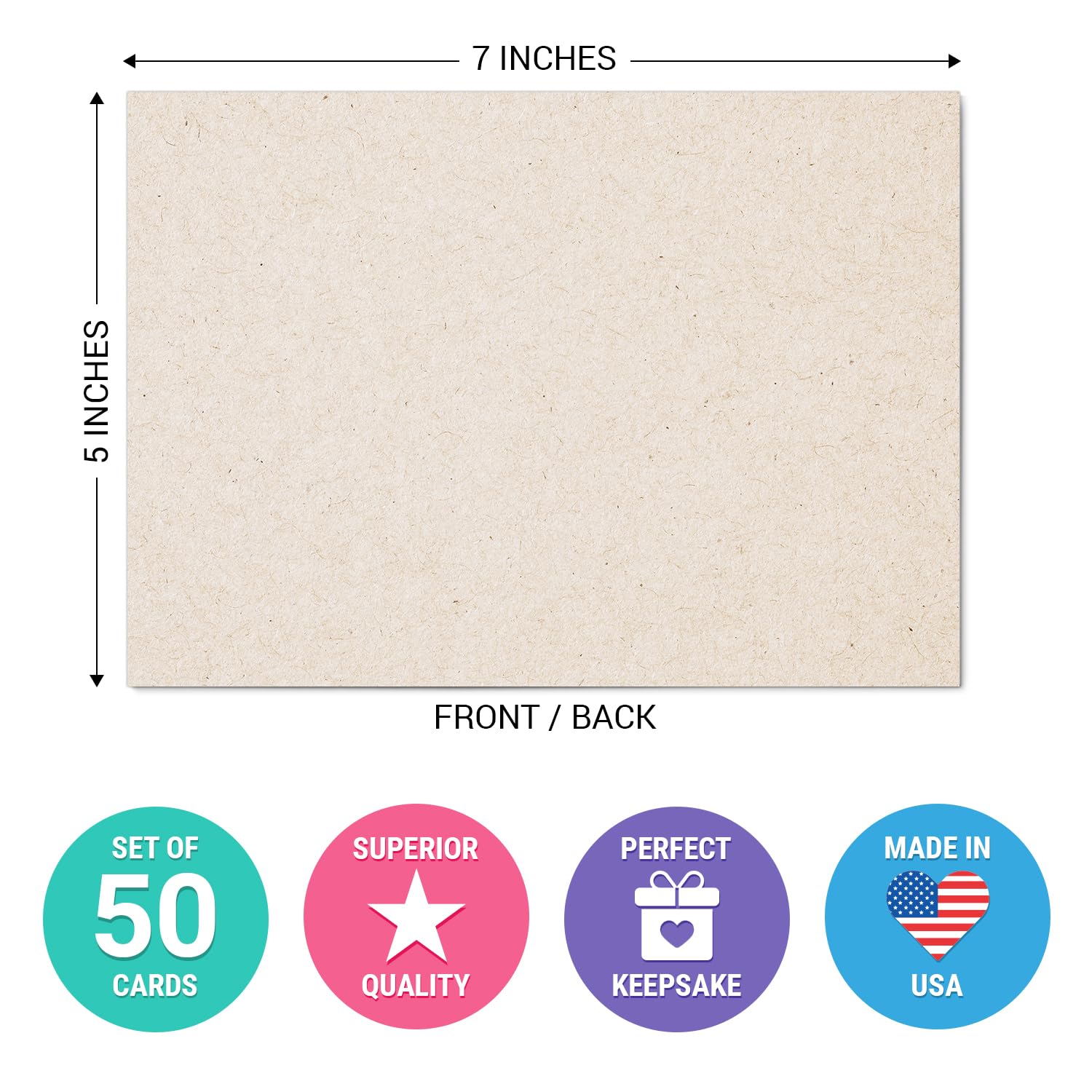 Snapklik.com : Plain Blank Kraft Cards, Made In USA - 5x7 Thick ...