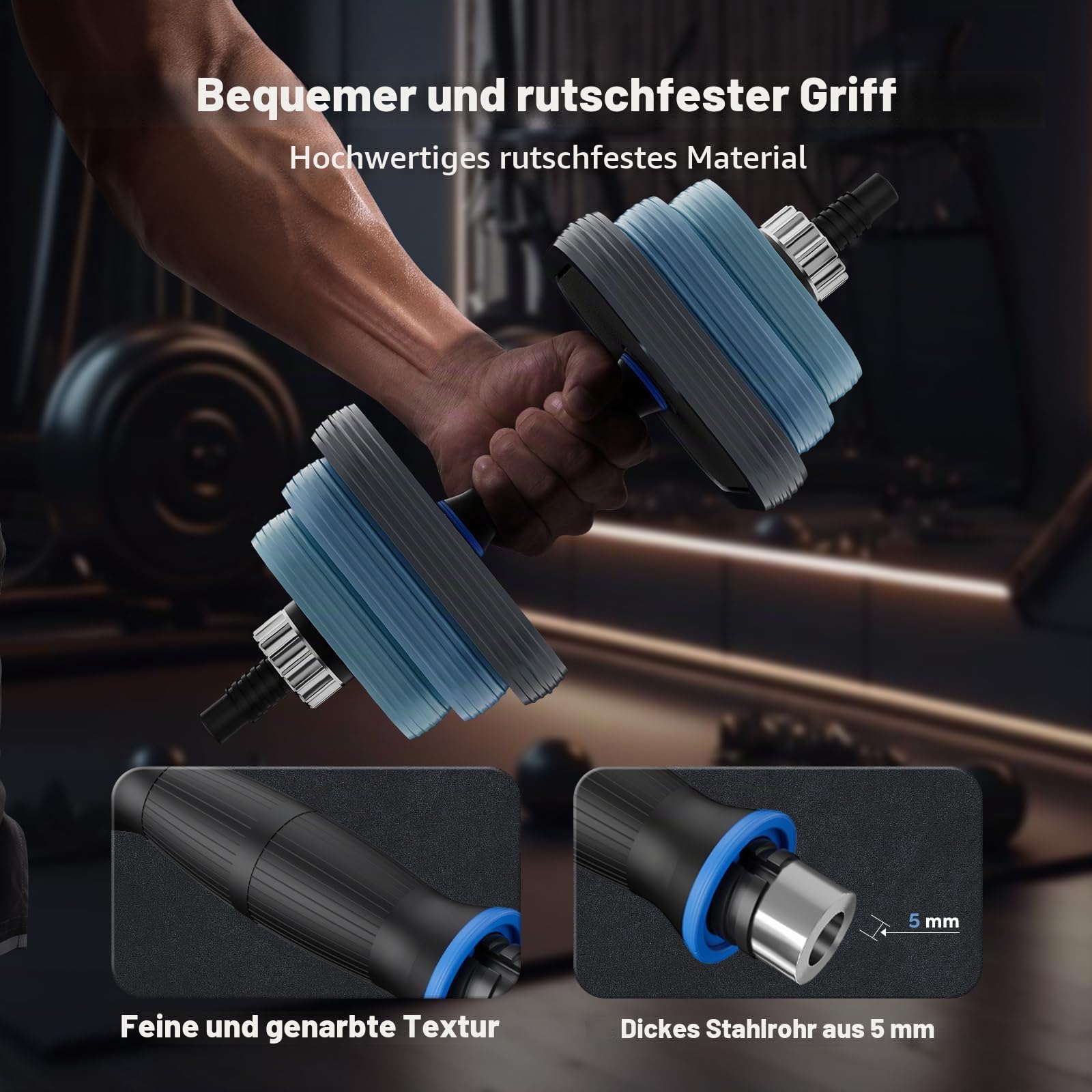 Merach Hanteln Set Kurzhanteln 10kg/20kg/30kg/40kg,3 in 1 Verstellbar Dumbbell,Langhanteln,LIEGESTÜTZE,Hantelscheiben, Hantel mit Verbindungsstahlrohr Gewichten,Krafttraining,Zuhause, Fitnessstudio