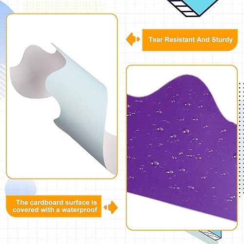 Miniatura 2 de 8 rollos de bordes coloridos de 264 pies para tablón de anuncios para el aula, tablero de anuncios festoneado, tablero de anuncios, tablero de