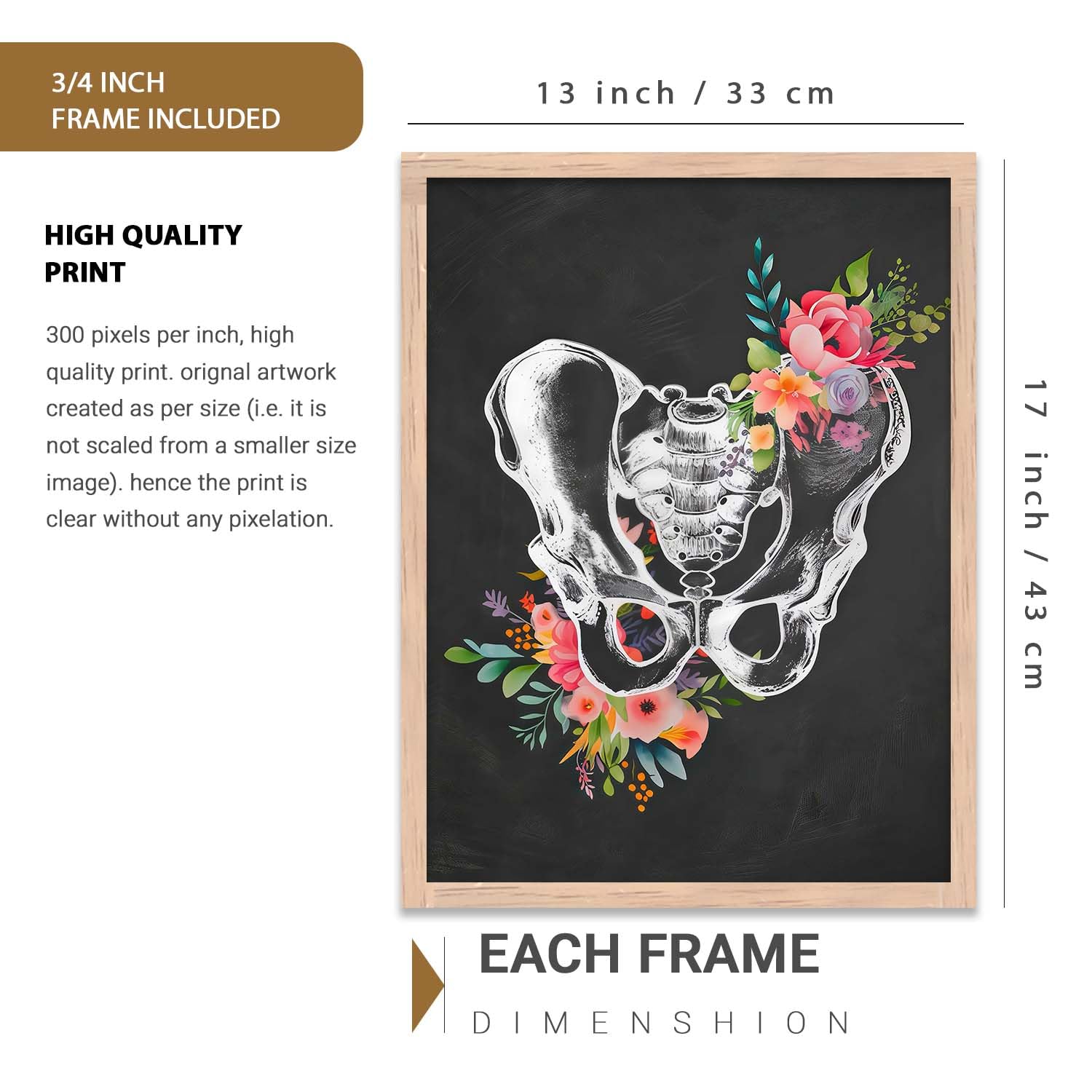 Floral Chiropractic Wall Art Posters - Set of 3 -2 Floral Chiropractic Wall Art Posters - Set of 3 -2
