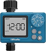 TiFFCOFiO WM1002 Digital Outdoor Sprinkler Timer for Garden Hose - Programmable Irrigation with Rain Delay & Manual Mode