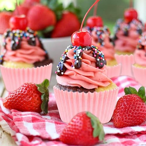 Miniatura 4 de Forros para cupcakes para hornear, 100 forros para magdalenas, tazas de papel estándar para hornear, envoltorios de cupcakes antiadherentes, vasos