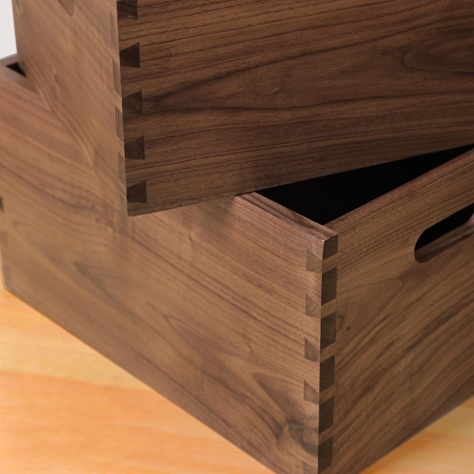 Porta CD da parete Cassa for dischi in vinile Portadischi for CD in legno, scatola for LP con organizer for in cubo di noce nera, custodia for in Documentazione(Grande)
