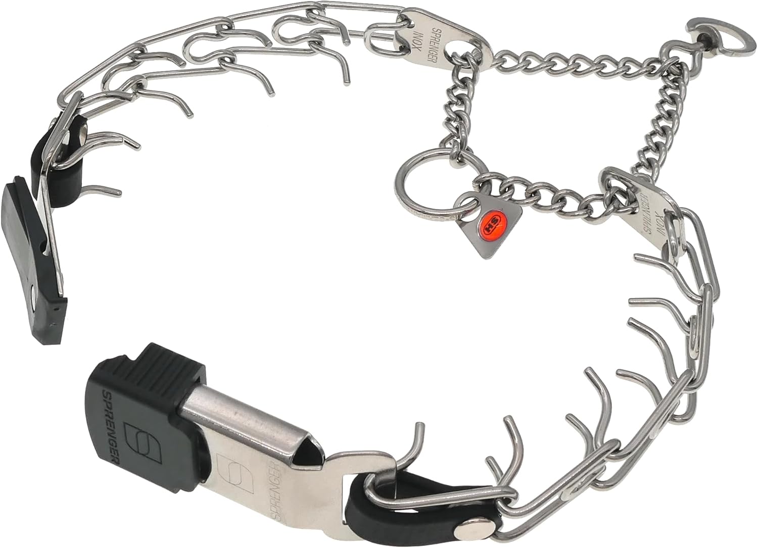 Herm Sprenger Dog Training Prong Collar with Quick Release ClicLock Buckle and Biothane Insert Stainless Steel Collar Made in Germany (16in x 2.25mm Prongs (Neck Size up to 13-14in))