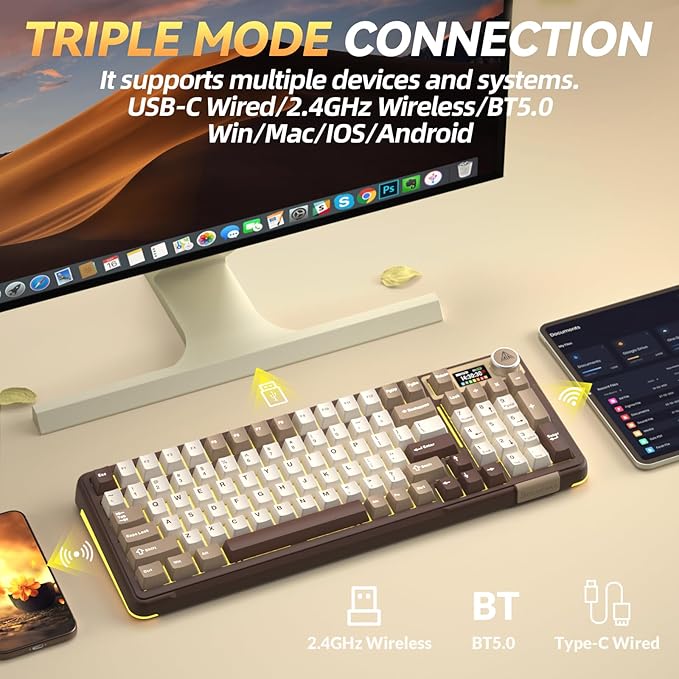 Teclado Gamer SOLAKAKA A99 Pro Inalámbrico RGB miniatura 3
